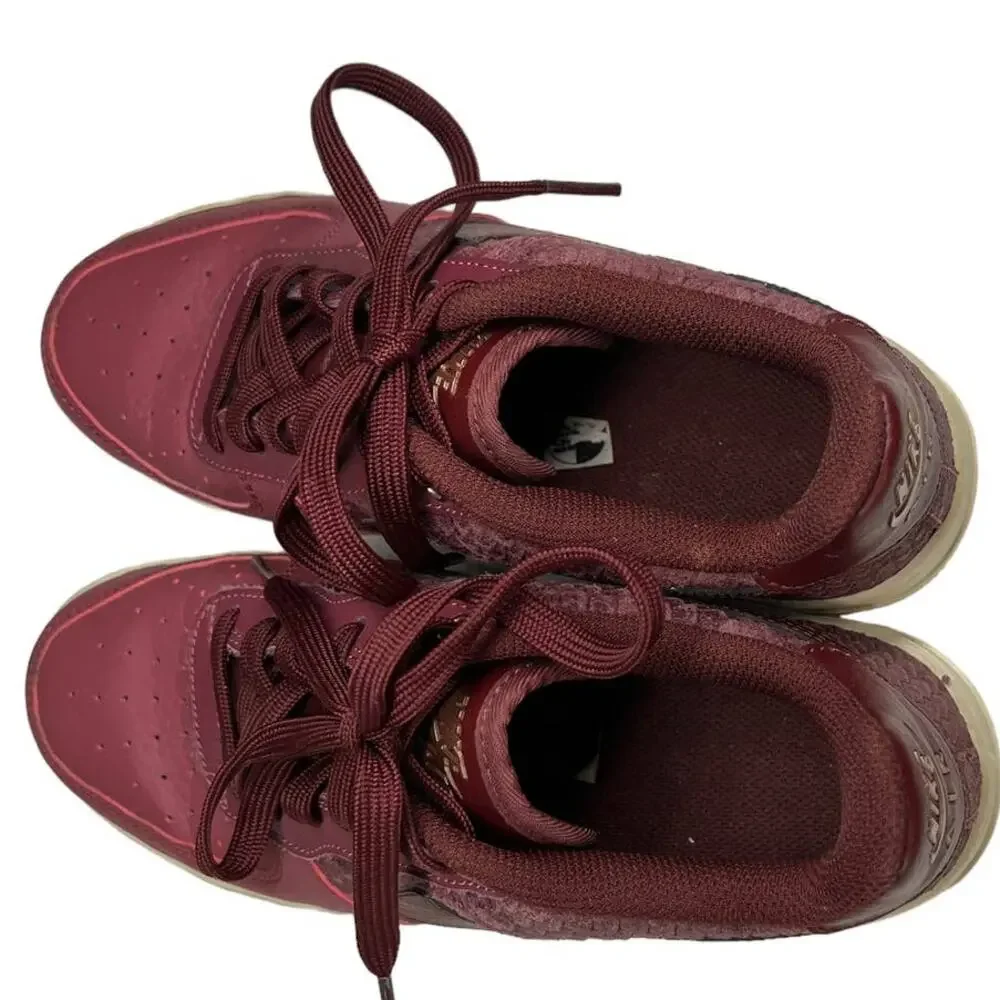 NIKE Air Force 1 Maroon Snake Skin SZ 5Y